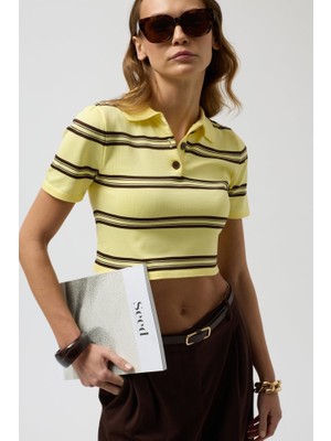 Polo Yaka Crop T-Shirt