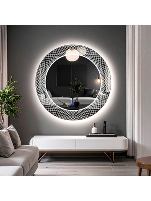 Trivon Beyaz Led'li Lazer Kumlamalı Lavabo & Banyo Aynası (Dokunmatik Sensörlü)