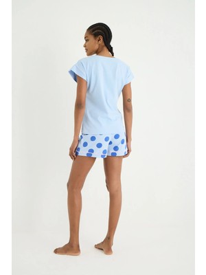 Agnes Örme Kısa Kol Pijama - Tshirt Şort Set