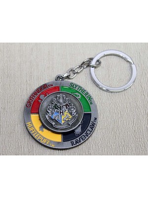 Hogwarts™ Dört Büyücü Evi Anahtarlık – Yuvarlak 5 cm Çap / Toplam Uzunluk 11 cm
