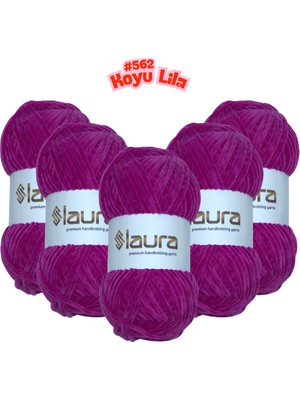 LAURA Kadife El Örgü İpi, 5'li Paket, 5X100 Gr. 120 Mt., %100 Mikro Polyester