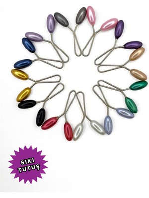 Eşarp Şal Klipsi 12 Adet Arpa Model Karışık Renk Klips Kadın Tesettür Aksesuar