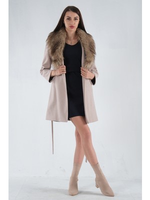 Taş Seyyar Kürklü Çift Cepli Kaşe Kaban 0108080.50