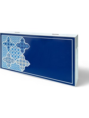 Biggdesign Blue Tile Tavla, Çizilmez Zeminli, Mıknatıslı Mdf Kasa, 2 Kat Vernik Cilalı