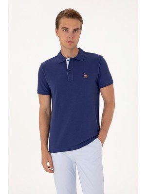 U.S. Polo Assn. Erkek Slim Fit Polo Yaka Açık Lacivert Basic Tişört 50310669-VR059