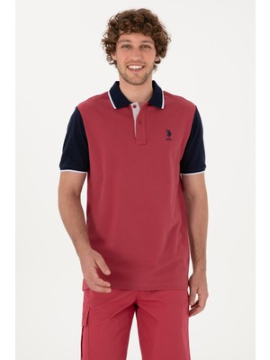 U.S. Polo Assn. Erkek Regular Fit Polo Yaka Vişne Tişört 50306871-VR223