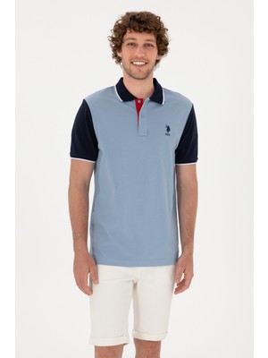 U.S. Polo Assn. Erkek Regular Fit Polo Yaka Mavi Tişört 50306871-VR036