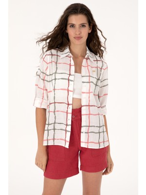 U.s. Polo Assn. Kadın Kırmızı Gömlek Desenli 50301822-VR030