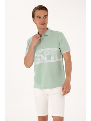 U.S. Polo Assn. Erkek Regular Fit Su Yeşili Polo Yaka Tişört 50306804-VR048