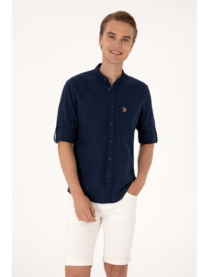 U.s. Polo Assn. Erkek Lacivert Gömlek Desenli 50300215-VR033