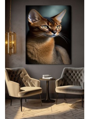 Özkacar Group Kulakları Uzun Van Kedisi Kanvas Tablo Ev Duvar Salon Ofis Dükkan Hediyelik Dekarasyon Süsü