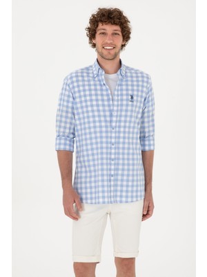 U.s. Polo Assn. Erkek Mavi Gömlek Desenli 50264391-VR036