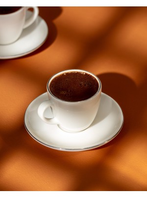 Madame Coco Navarre 6 Kişilik 12 Parça Kahve Fincan Takımı - Beyaz/silver - 85 ml