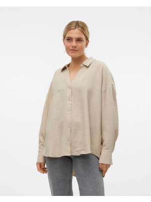 Vero Moda 10316389 Polo V Yaka Dugmelı Uzun Kol Gomlek