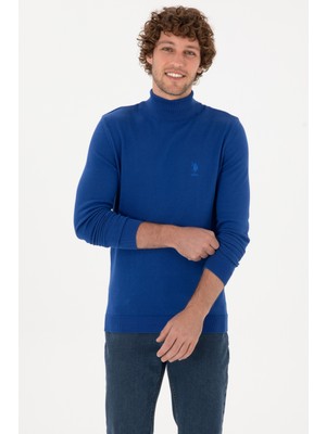 U.S. Polo Assn. Erkek Slim Fit Yarım Balıkçı Yaka Saks Kazak 50288887-VR045