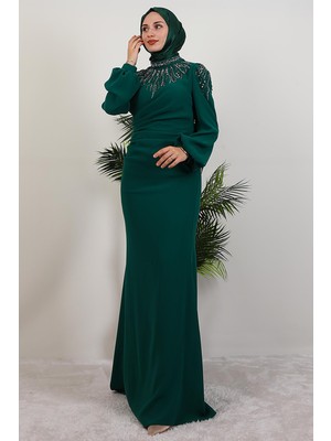Giza Store Nehir Tesettür Elbise Yeşil
