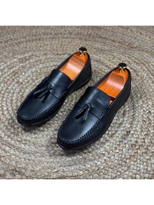 Iç Dış Naturel Deri Tokalı Loafer Ayakkabı M1256