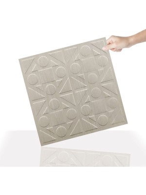 3 Boyutlu Duvar Paneli Kabartmalı Kareli Yuvarlak Desen Pvc 41X41 Cm/ 6 Adet /1 M² Beyaz Huş