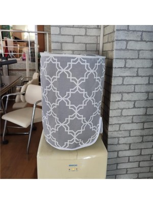 Gri Desenli Damacana Kılıfı Sebil Koruma Duck Kumaş Su Seviyesi Göstergeli Saklama Örtüsü