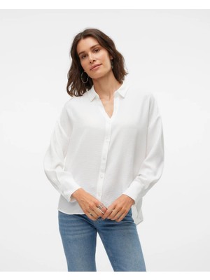 Vero Moda 10316389 Polo V Yaka Dugmelı Uzun Kol Gomlek