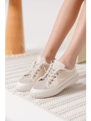 Ankle Premium Bej Kadın Günlük Spor Ayakkabı