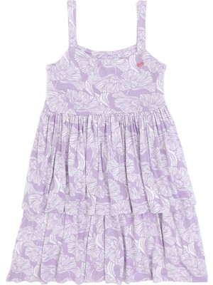 U.S. Polo Assn. Kız Çocuk Lila Fırfırlı Askılı Örme Elbise 50306276-VR034