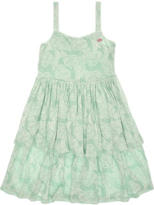 U.S. Polo Assn. Kız Çocuk Su Yeşili Fırfırlı Askılı Örme Elbise 50306276-VR048
