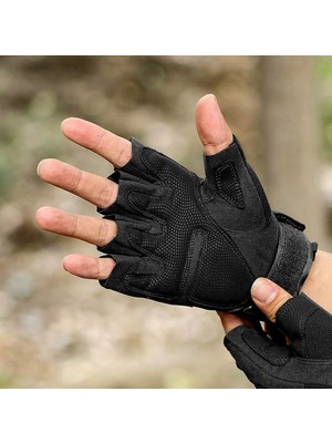 Taktik Yarım Parmak Eldiven – Sert Dizlik Koruma, Nefes Alabilir Kumaş, Outdoor & Spor Kullanım Için