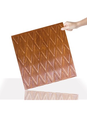 3 Boyutlu Duvar Paneli Kabartmalı Baklava Desen Pvc 41X41 Cm/ 6 Adet /1 M² Altın Meşe