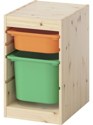 Saklama Ünitesi, Çam-Açık Turuncu-Parlak Yeşil, 32X44X52 cm
