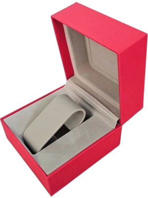 Cilt Bezi Menteşeli Aparatlı Saat Kutusu (Kırmızı)