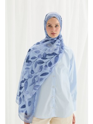 Cs Camellia Scarf Camellia Ipek Krep Şal - Indigo