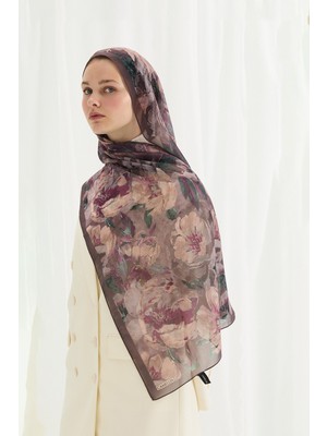 Cs Camellia Scarf Aura Ipek Krep Şal - Incir