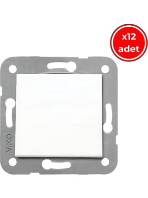 Viko Karre Anahtar, 12 Adet, Topraklı, Beyaz, Çerçevesiz, Dayanıklı