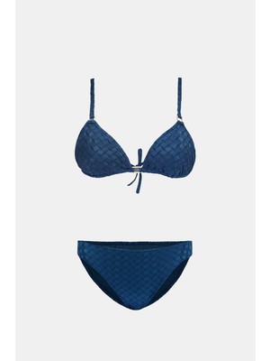 Olympos Petrol Mavisi Dolgusuz Toparlayıcı Bikini Takım