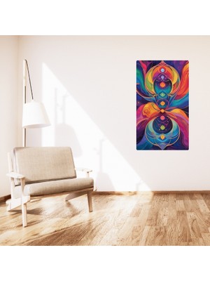 Bohem Tablo Çakra Spiritüel, Canlı Renkler Bohem Duvar Sanatı Çerçevesiz Tablo