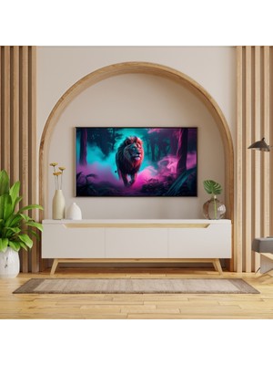 Hayvan Figürlü Sis Iı Aslanlı Pvc 60X90 cm Çerçevesiz Tablo 44