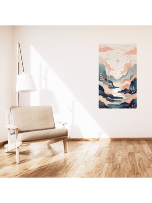 Bohem Tablo Rüya Manzarası Manevi, Soluk Renkler Bohem Duvar Sanatı Çerçevesiz Tablo