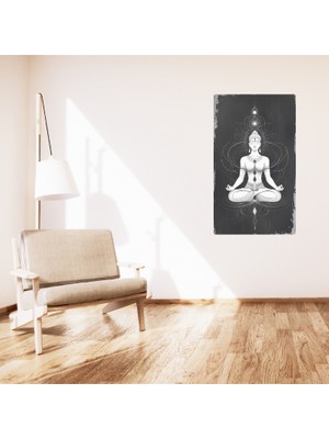 Bohem Tablo Meditasyon Enerjisi Spiritüel Tek Renkli Vintage Bohem Duvar Sanatı Çerçevesiz Tablo