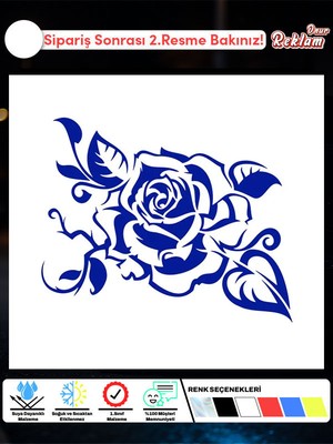 Dekoratif Gül Sticker – Romantik Çiçek Temalı Araba ve Yüzey Stickerı