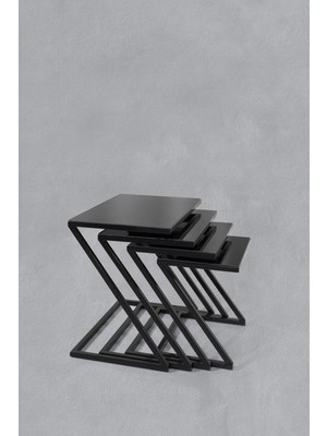 Siyah Cam  -  Z  4 Lü Zigon Sehpazigon