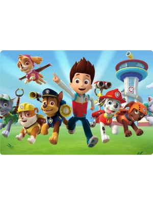 Deniz Parti Paw Patrol Dikdörtgen Pasta Yenilebilir Resim Baskı 28x19 cm