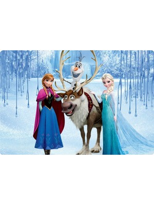 Deniz Parti Frozen Dikdörtgen Pasta Yenilebilir Resim Baskı 28x19 cm