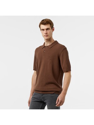 Nautica Erkek Kahverengi Classic Fit Kısa Kollu Triko