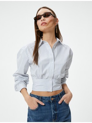 Kısa Gömlek Uzun Kollu Klasik Yaka Slim Fit Pamuklu