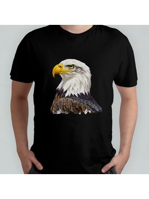 Pixxa Kartal Eagle Unisex %100 Pamuklu Bisiklet Yaka T-Shirt Model 2