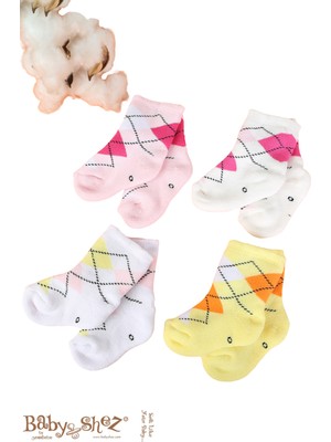 Pamuklu 6'lı Yenidoğan Bebek Kışlık Havlu Çorap