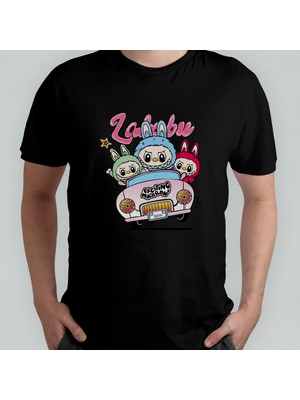 Pixxa Labubu Unisex %100 Pamuklu Bisiklet Yaka T-Shirt Model 1