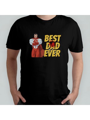 Pixxa Invincible Omni-Man Best Dad Ever Unisex %100 Pamuklu Bisiklet Yaka T-Shirt
