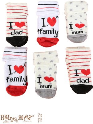 Pamuklu 6'lı Yenidoğan Bebek Kışlık Havlu Kaydırmaz Çorap